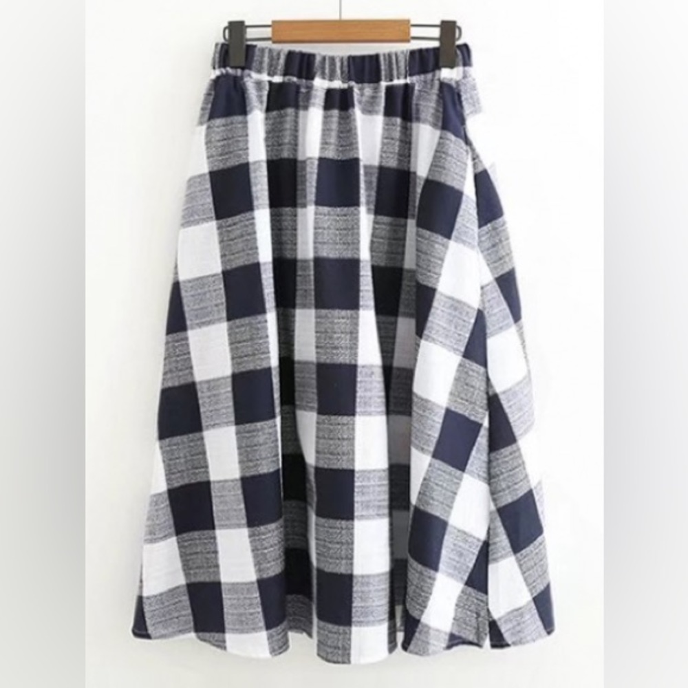 Vintage Plaid A-Line Skirt